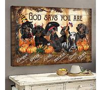 YAASIMOULE Jésus Dieu dit que vous êtes des teckels en costumes d'Halloween Impression sur toile paysage Art mural