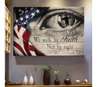 YAASIMOULE Jésus Drapeau des États-Unis Nous marchons par la foi et non par la vue Paysage Impression sur toile Art mural