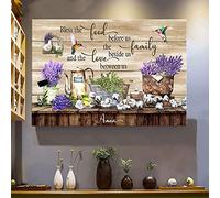 YAASIMOULE Jésus Lavande et fleur de coton Bénissez la nourriture devant nous La famille à nos côtés et l'amour entre nous Paysage Impression sur toile Art mural
