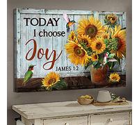 YAASIMOULE Jésus Pot de tournesol Aujourd'hui, je choisis la joie Paysage Impression sur toile Art mural