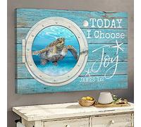YAASIMOULE Jésus Tortue de mer Aujourd'hui, je choisis la joie Paysage Impression sur toile Art mural