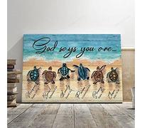 YAASIMOULE Jésus Tortue Dieu dit que tu es belle et unique Jésus Paysage Impression sur toile Art mural