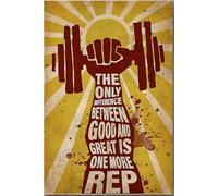 YAASIMOULE La seule différence entre bien et excellent, c'est une répétition de plus. Affiche de fitness et d'haltérophilie sur toile encadrée, idée cadeau.