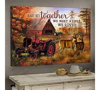 YAASIMOULE La vie à la ferme avec un couple de cerfs Et ainsi ensemble nous avons construit une vie que nous aimions Couple Paysage Impression sur toile Art mural