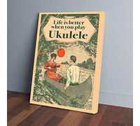 YAASIMOULE La vie est meilleure quand on joue du ukulélé (impressions sur toile)