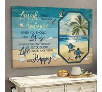 YAASIMOULE La vie est trop courte pour être autre chose que heureux Impression sur toile Paysage de tortue Art mural