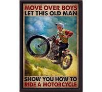 YAASIMOULE Laissez-moi vous montrer comment conduire une moto ! Affiche encadrée sur toile mate.