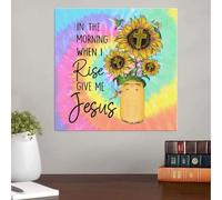 YAASIMOULE Le matin, quand je me lève, donne-moi Jésus, toile murale tournesol
