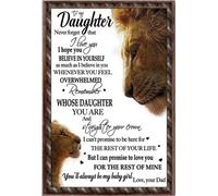 YAASIMOULE Lion à ma fille N'oublie jamais que je t'aime Crois en toi Affiche de papa