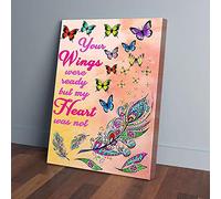 YAASIMOULE Mon cœur n'était pas prêt, impressions sur toile et décoration murale avec papillons