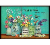 YAASIMOULE Mon Dieu, c'est toi, faiseur de miracles, lumière dans les ténèbres, affiche florale