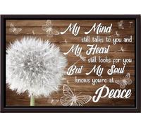 YAASIMOULE Mon esprit te parle encore, mon cœur te cherche, mais mon âme sait que tu es en paix. Affiche Pissenlit encadrée sur toile mate.