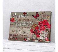 YAASIMOULE Mon esprit te parle toujours Ciel Poinsettia Papillons Impressions sur toile Art mural