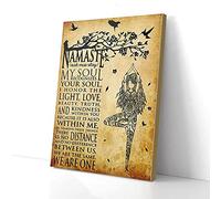 YAASIMOULE Namasté, mon âme reconnaît ton âme, fille, yoga, impressions sur toile, art mural