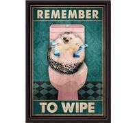 YAASIMOULE N'oubliez pas d'essuyer votre hérisson - Affiche encadrée sur toile mate