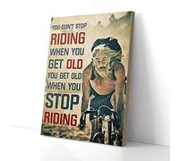 YAASIMOULE On n'arrête pas de faire du vélo quand on vieillit. Impressions sur toile « Riding Love » - Art mural