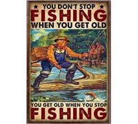 YAASIMOULE On ne vieillit pas quand on arrête de pêcher - Affiche de pêcheur