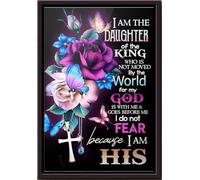 YAASIMOULE Papillon Je suis la fille du roi qui n'est pas ébranlé par le monde car mon Dieu est avec moi et me précède. N'ayez crainte, car son poster est encadré sur toile mate.