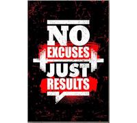 YAASIMOULE Pas d'excuses, que des résultats ! Affiche de musculation sur toile encadrée, tendue sur châssis, idée cadeau