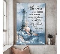 YAASIMOULE Phare Le Seigneur est mon rocher en qui je me réfugie Portrait de Jésus Impression sur toile Art mural