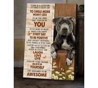 YAASIMOULE Pitbull Aujourd'hui est un bon jour pour passer une bonne journée Portrait de chien Impression sur toile Art mural