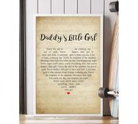 YAASIMOULE Poster Daddy's Little Girl Song Lyrics Heart Vintage Portrait V2 Wall Art Home Decor