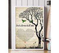 YAASIMOULE Poster Dad's Gonna Kill Me Song Lyrics Heart Tree Birds Wall Art Home Decor