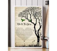 YAASIMOULE Poster I Do It For You Song Lyrics Heart Tree Birds Wall Art Home Decor