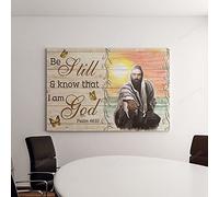YAASIMOULE Prends la main de Jésus, sois tranquille et sache que je suis Dieu, Jésus, paysage, impression sur toile, art mural