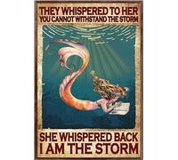 YAASIMOULE Sirène Ils lui ont chuchoté Je suis la tempête Sirènes lisant un livre Affiche
