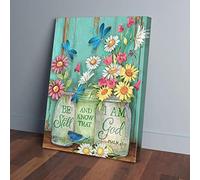YAASIMOULE Soyez tranquille, je suis Dieu, toile murale marguerite et libellule