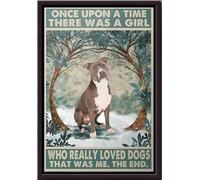 YAASIMOULE Staffordshire Terrier Il était une fois une fille qui aimait vraiment les chiens - Affiche encadrée sur toile mate