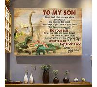 YAASIMOULE To Son Dinosaur Faites de votre mieux et profitez du voyage Impression sur toile de paysage familial Art mural