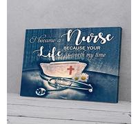 YAASIMOULE Toile murale « Ta vie vaut mon temps » Daisy Nurse