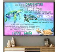 YAASIMOULE Tortue marine à ma chère fille - N'oublie jamais que je t'aime, maman (affiche)