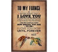 YAASIMOULE Tortue marine à mon fiancé - Affiche « N'oublie jamais que je t'aime »