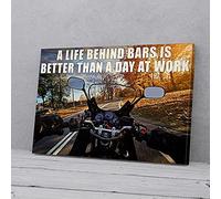 YAASIMOULE Une vie derrière les barreaux vaut mieux qu'une journée de travail. Impressions sur toile de motards.