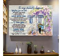YAASIMOULE Vieux couple avec une maison fleurie Au gardien de mon cœur Couple Paysage Impression sur toile Art mural