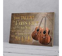 YAASIMOULE Votre talent est un don de Dieu. Impressions sur toile pour guitare. Décoration murale.