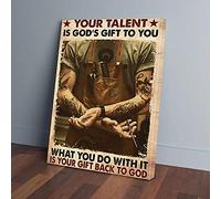 YAASIMOULE Votre talent est un don de Dieu pour vous - Impressions sur toile pour coiffeur