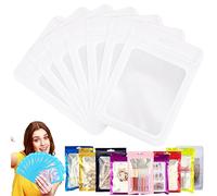YAAVAAW 100PCS Blanc Sac Mylar Hermétique avec Fermeture à Glissière,7x10cm Pochons Refermable Aluminium avec Fenêtre Transparente,Pour Stocker Aliments,Bonbons, Bijoux,Des Appareils