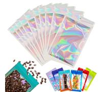 YAAVAAW 10PCS Holographique Sac Mylar Hermétique avec Fermeture à Glissière,30x40cm Pochons Refermable Aluminium avec Fenêtre Transparente,Pour Stocker Aliments,Bonbons, Bijoux,Des Appareils