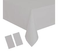 YAAVAAW 2 pièces 137 * 274cm Argenté Nappes Jetable,Rectangulaire Imperméables Nappe Plastique Décoration de Table pour Anniversaire,Fêtes,Mariages,Pique-niques,Halloween,Noël,Jardin Extérieur