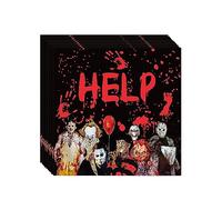 YAAVAAW 20 Pièces Halloween Serviettes en Papier Jetables,16,5cm Doux Serviette Vaisselle Jetable Recyclable Personnages de Films d'horreur Décoration de Table,pour Fournitures Halloween Fête