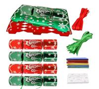 YAAVAAW 30 Pièces Crackers de Noël en Vrac,Kit Christmas Crackers Décoration de Noel Enfants Adultes No Snap Luxe avec Chapeau Blagues,DIY Boîtes Rouge Vert Cadeaux Famille pour Fête de Noel