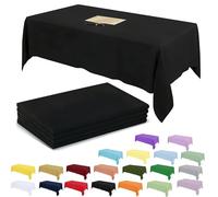 YAAVAAW 4 pièces Grand 137×274cm Noir Nappes Jetable Rectangulaire | Imperméables Nappe Plastique Décoration de Table pour Anniversaires,Fêtes,Mariages,Halloween,Soirées à thème