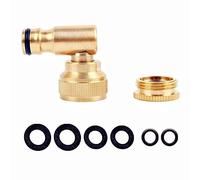 YAAVAAW Angle Droit Connecteur de Robinet 1/2" & 3/4",Laiton Adaptateur Tuyau Faucet pour Exterieur Jardin Arrosage Raccord Embout Robinet Raccord de Tuyau Rotatif Femelle 360°