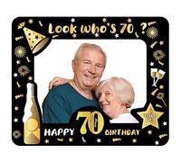 YAAVAAW Cadre photo gonflable « Happy 70th Birthday » - Cadre photo gonflable pour 70e anniversaire - Décoration pour 70e anniversaire - Cadeau d'anniversaire pour femme, homme, femme