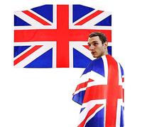 YAAVAAW Cape drapeau Union Jack 0,9 x 1,5 m, rouge, blanc et bleu, polyester, parfaite pour le couronnement du roi Charles III, les fêtes de rue, les fêtes de jardin, les événements royaux