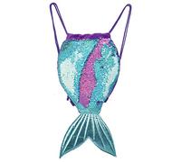 YAAVAAW Sac à Dos Paillettes Sirène Magique,20 * 41cm Sac Réversible Scintillement avec Cordon,Mignon Sacs de Sport Danse Extérieur Voyage Brillant et Tendance pour Filles,Adolescentes,Femmes